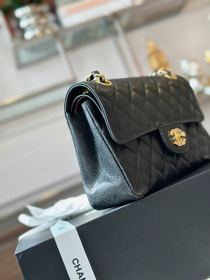 Chanel Classic Flap Small Black Gold Hardware 23cm
