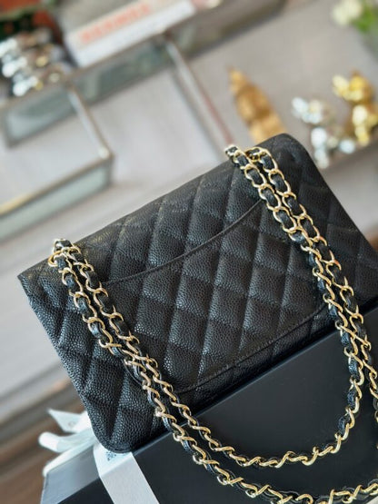 Chanel Classic Flap Small Black Gold Hardware 23cm