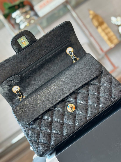 Chanel Classic Flap Small Black Gold Hardware 23cm