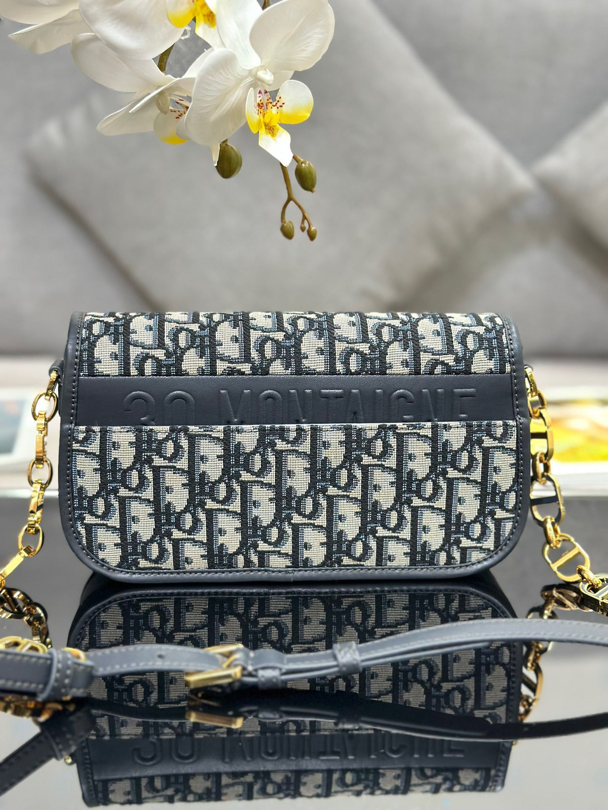 Dior 30 Montaigne Avenue Monogram Super Bag 22.5x12cm