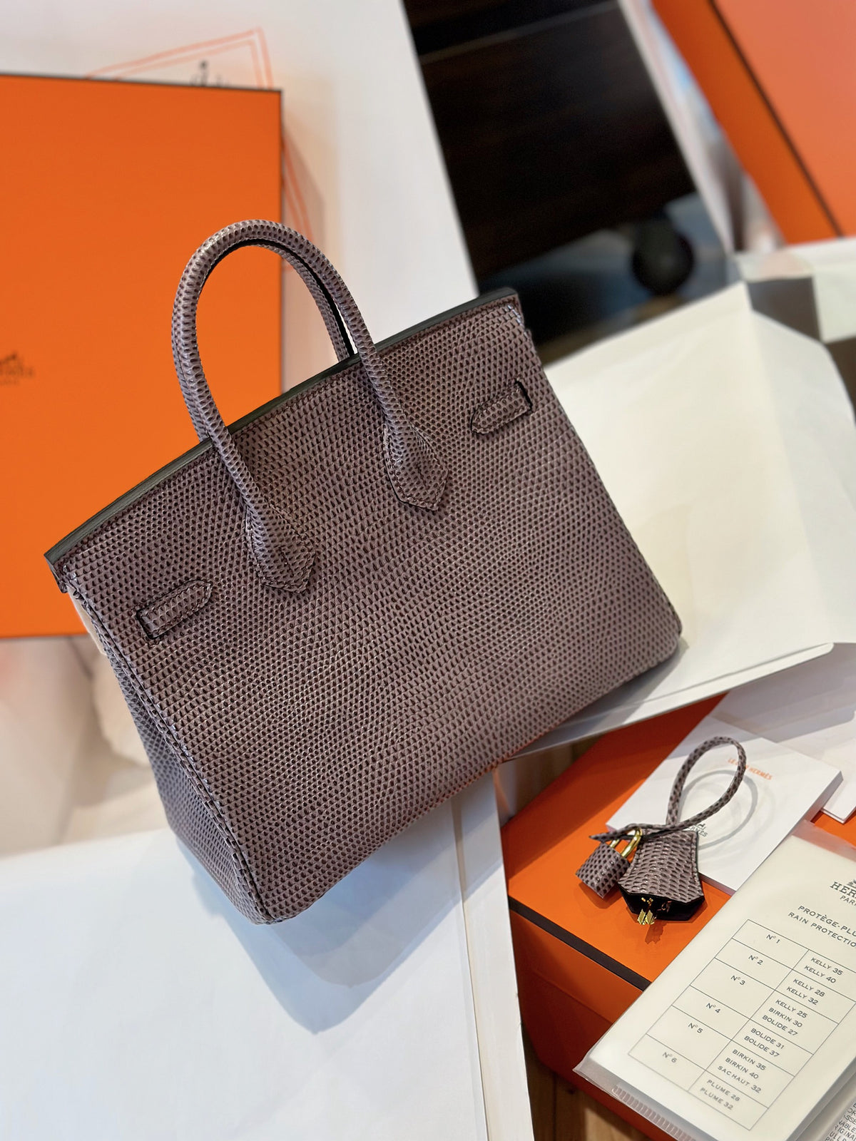 HN 25 Tris Fonce Genuine Lizard Leather Palladium Hardware