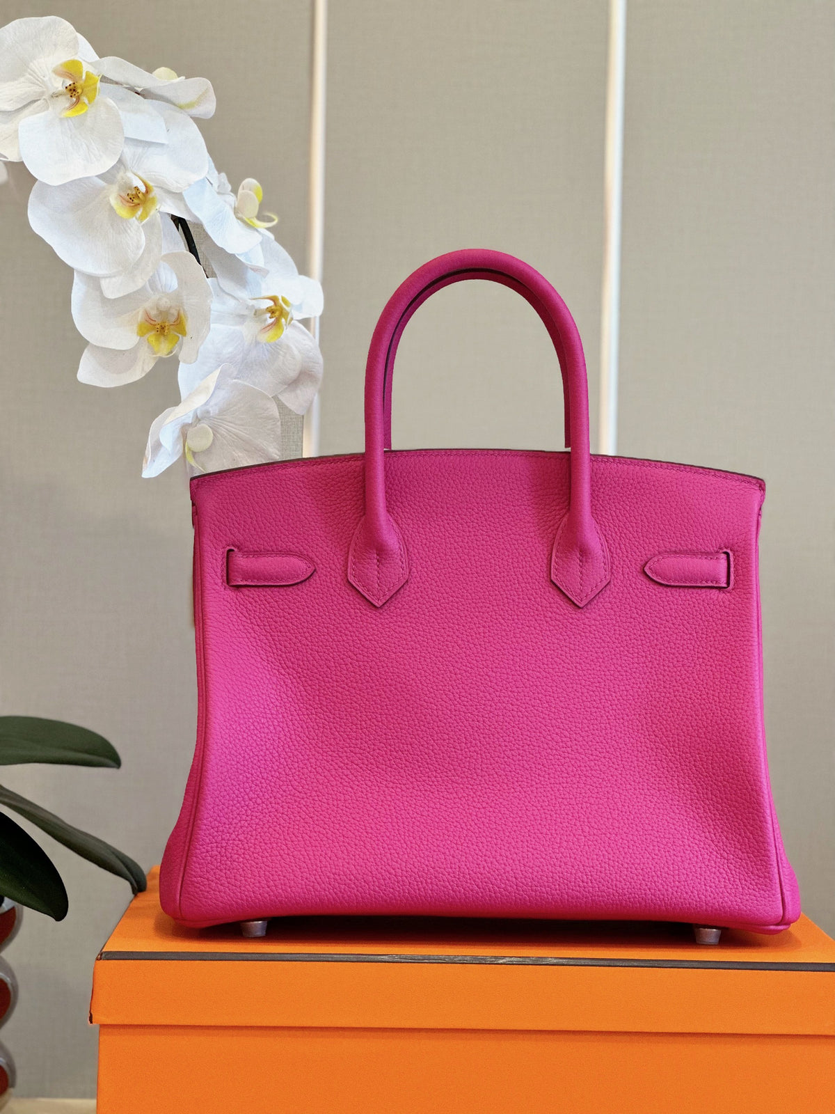 HN Rose Shocking Taurillon Clemence Palladium Hardware