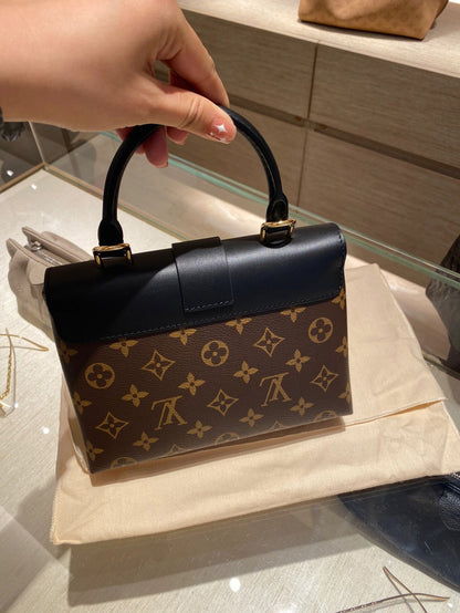 Louis Vuitton LV Locky BB Monogram Mix Black Brown Handbags 20×7.5x16cm