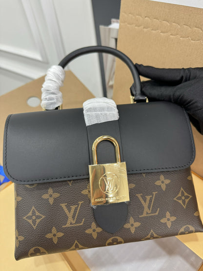 Louis Vuitton LV Locky BB Monogram Mix Black Brown Handbags 20×7.5x16cm