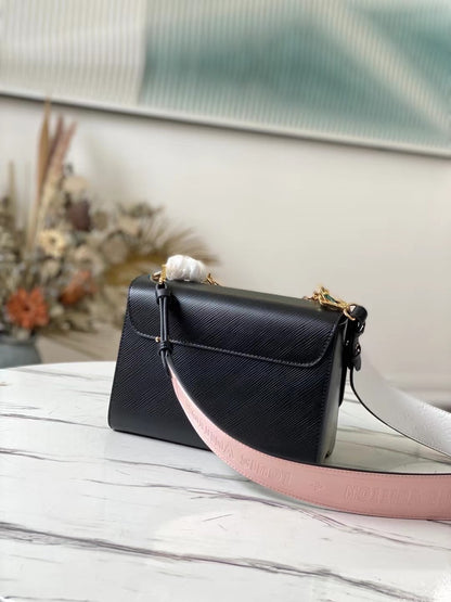 Louis Vuitton LV Twist Black Cowhide Leather Handbags 24cm