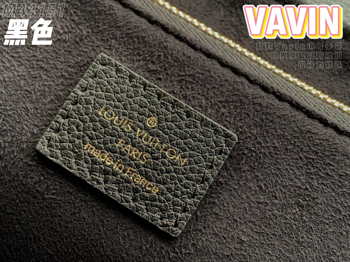 Louis Vuitton LV Vavin Monogram Black With Lock Gold Like Auth Handbags 25x18x10cm