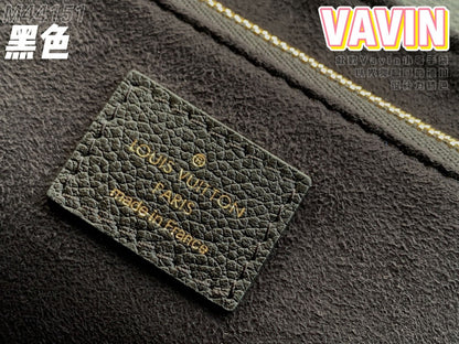 Louis Vuitton LV Vavin Monogram Black With Lock Gold Like Auth Handbags 25x18x10cm