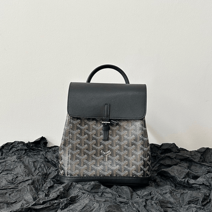 Goyard Mini Backpack Black Super Quality Monogram Pattern Size 23x19cm