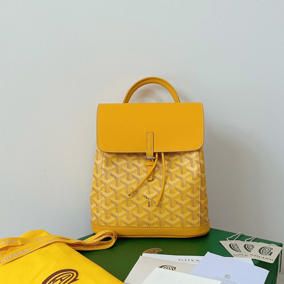 Goyard Mini Backpack Yellow Monogram Pattern 23x19cm