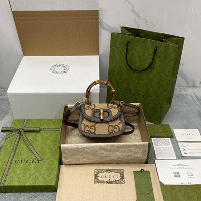 Gucci Bamboo Strap Bag with High Quality Brand Logo Pattern 17cm