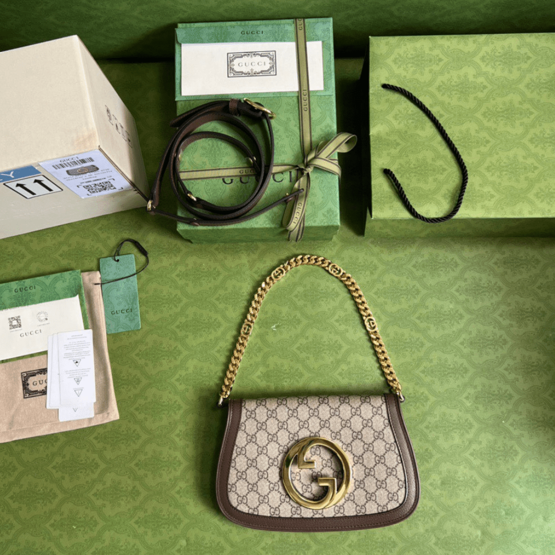Gucci Blondie Branded Women’s Handbag with Ophidia Pattern 28x16x4cm