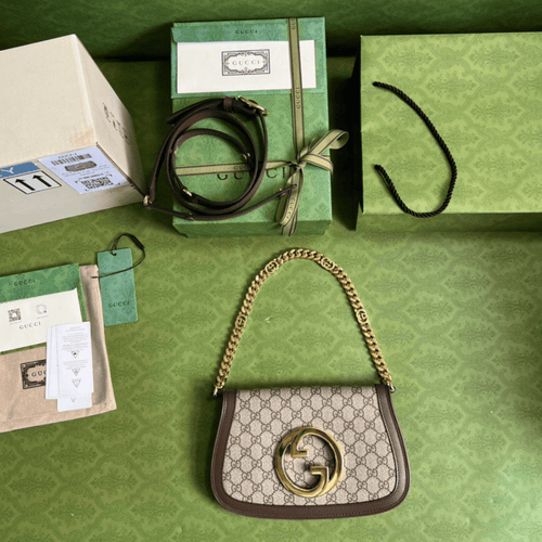 Gucci Blondie Branded Women’s Handbag with Ophidia Pattern 28x16x4cm