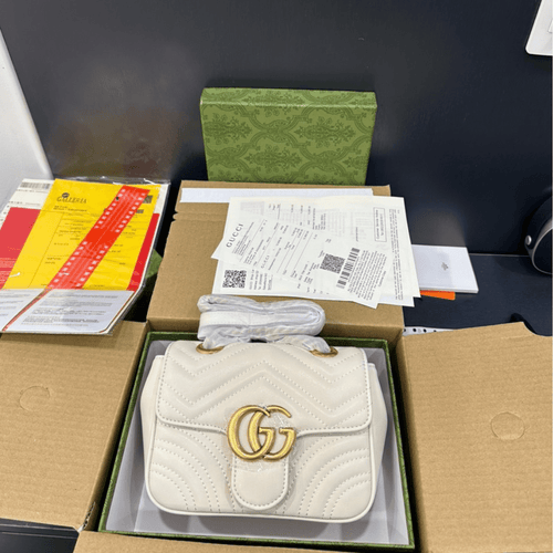 Gucci Marmont High Quality White Women’s Handbag 22cm