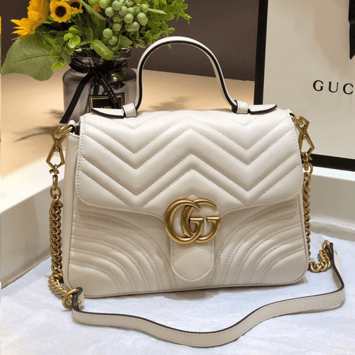 Gucci Marmont Top Handle Rep 11 Handbag High Quality White 27cm