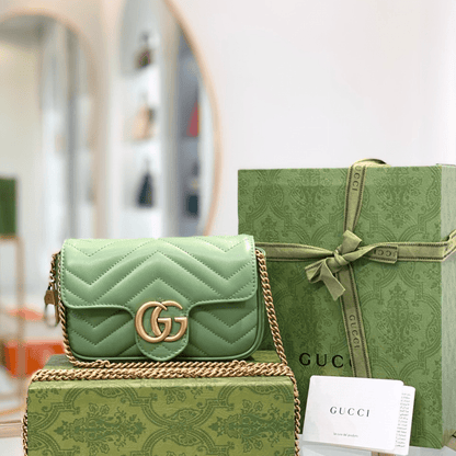 Gucci Marmont Women’s Super Handbag Avocado Color 22cm