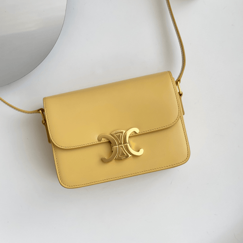 Celine Mini Handbag Orange Yellow Super Quality Smooth Leather 19cm