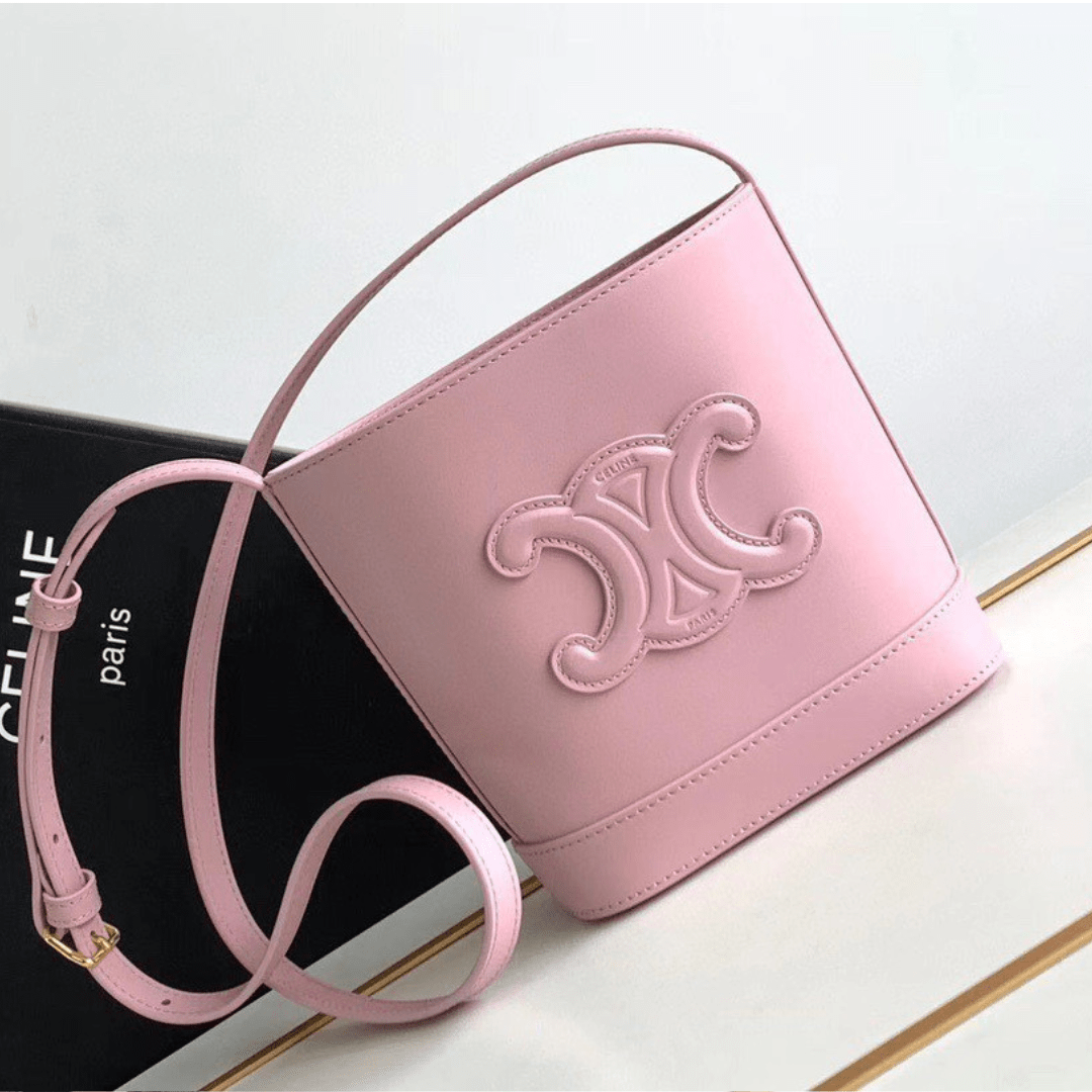 Celine Small Bucket Cuir Triomphe Mini Pink Bag 19.5x16x7cm
