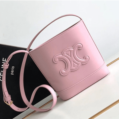 Celine Small Bucket Cuir Triomphe Mini Pink Bag 19.5x16x7cm