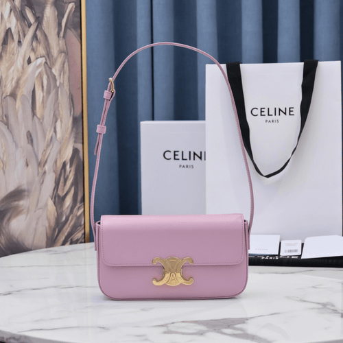 Celine Triomphe Handbag Replica 11 Pink Super Smooth Leather 20x12cm
