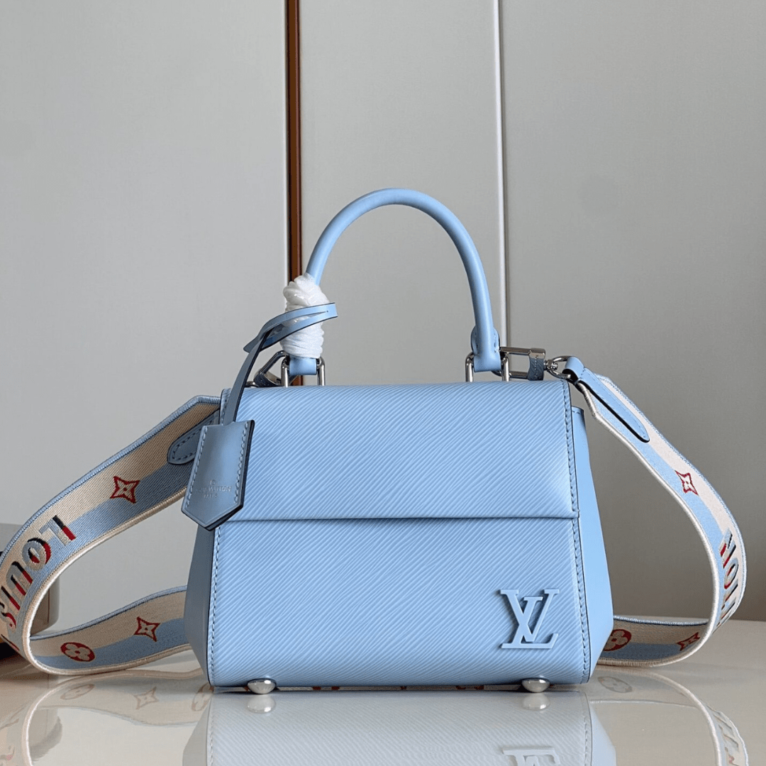 Louis Vuitton Clunny Blue Raised Pattern Handbags 20x16cm