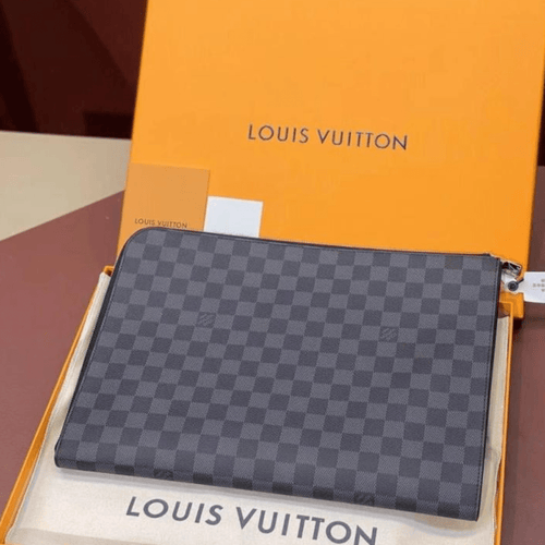Louis Vuitton Handbag Men’s Black With Wallet 25cm