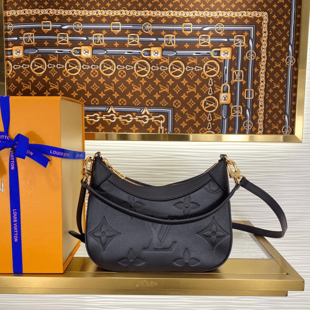Louis Vuitton LV Bagatelle Monogram Black Handbags 24x18cm