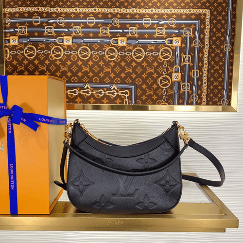 Louis Vuitton LV Bagatelle Monogram Black Handbags 24x18cm