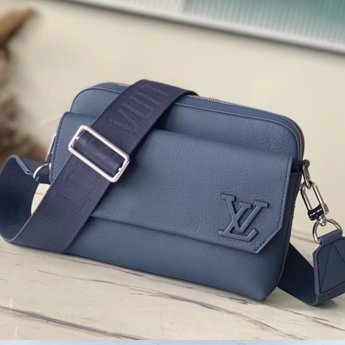Louis Vuitton LV Fastline Men Handbags Blue 23.5x18x7cm