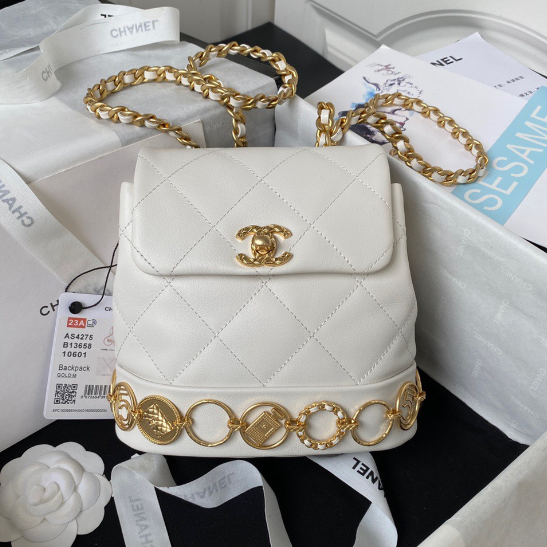 Chanel Charm Mini Backpack Like Auth Lock Handle Plated 18cm