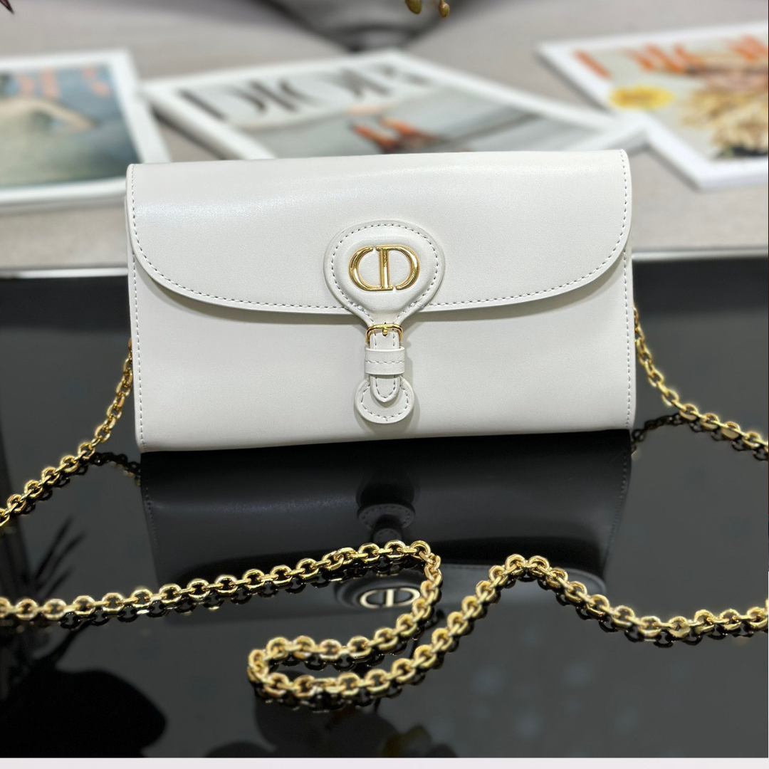 Dior Bobby Women’s Crossbody Bag Super White Smooth Leather 21.5x12x4cm