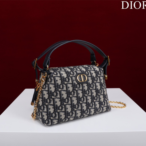 Dior Plaid Women’s Handbag, Glossy Leather, Replica 11 High Quality 20cm