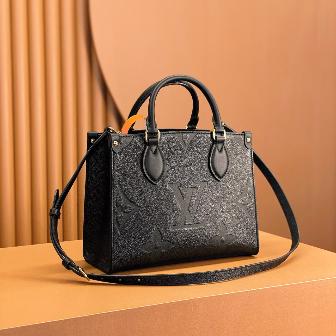 Louis Vuitton LV On The Go PM Tote Bag Black Handbags 25cm