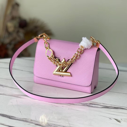 Louis Vuitton LV Twist Pink Handbags With Lock Gold 24cm