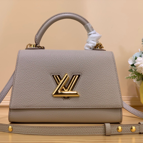 Louis Vuitton LV Twist Handle Like Auth Lock Gold Handbags 17x25x11cm