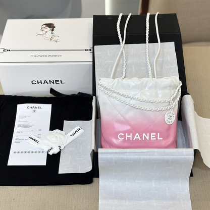 Chanel 11 Handbag 22 Mini Mix White Pink Woman’s 20cm