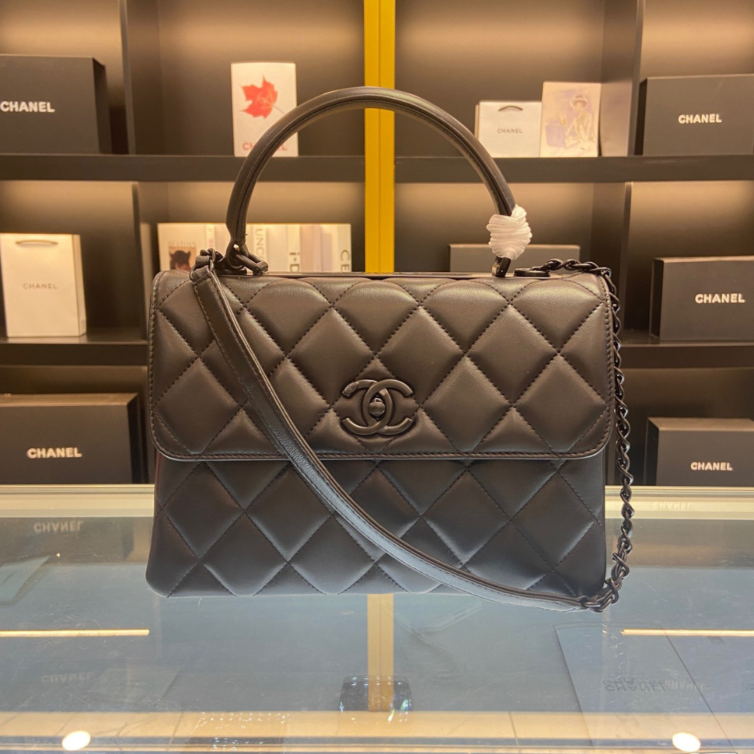 Chanel Trendy Replica 11 Brown Leather Full Box Handbags 25cm