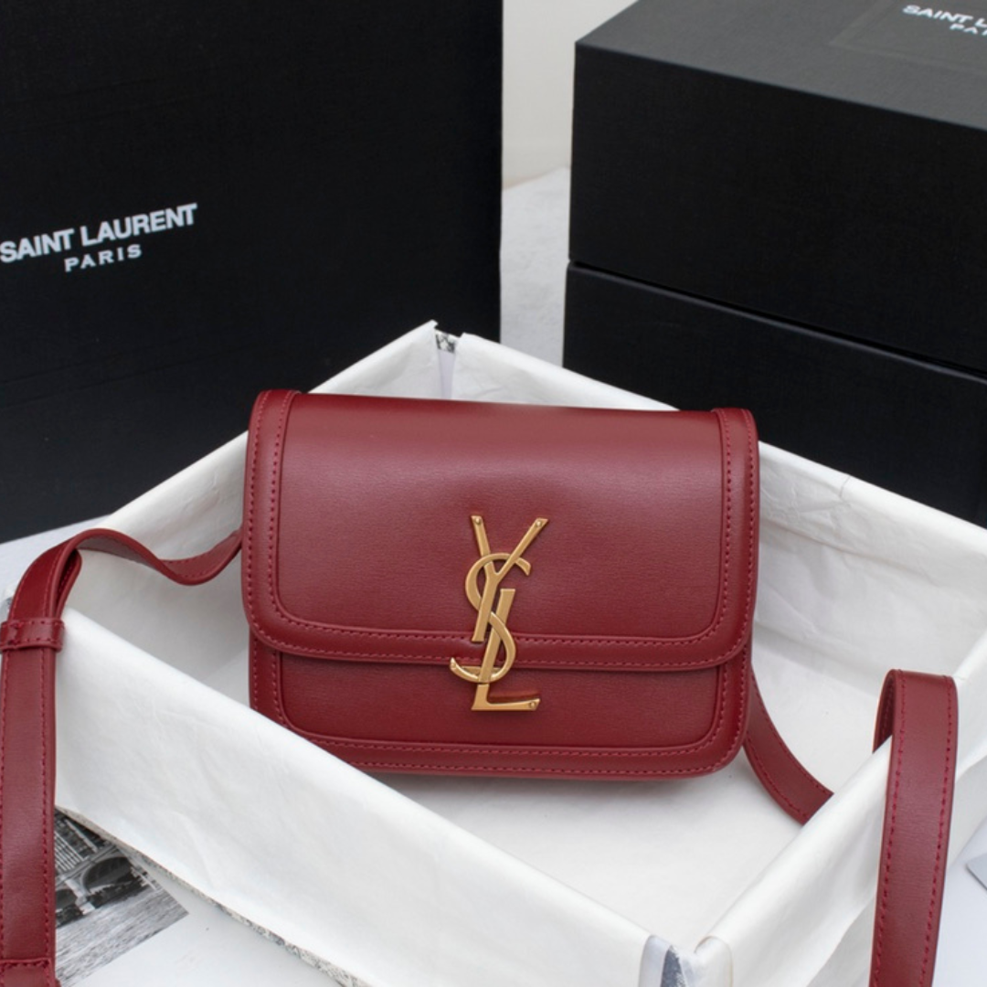 Saint Laurent YSL Solferino Small Leather Satchel Shoulder Bag