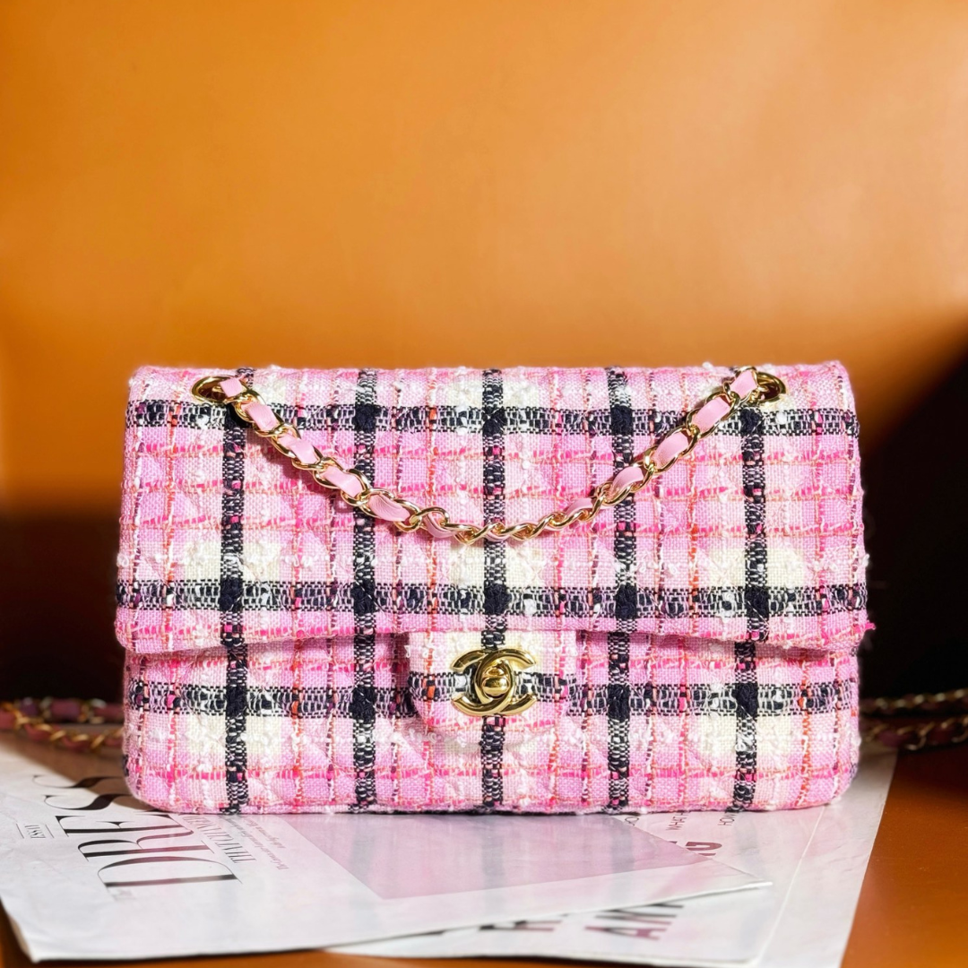 Chanel Mini Rectangular Flap Bag Pink, White and Black