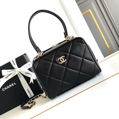 Chanel Black Quilted Lambskin Leather Bag