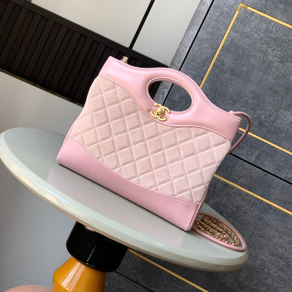 Chanel  Calfskin Suede Quilted Mini 31 Shopping Bag