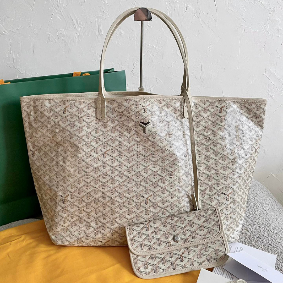 GOYARD Goyardine Saint Louis Claire Voie GM White Yellow