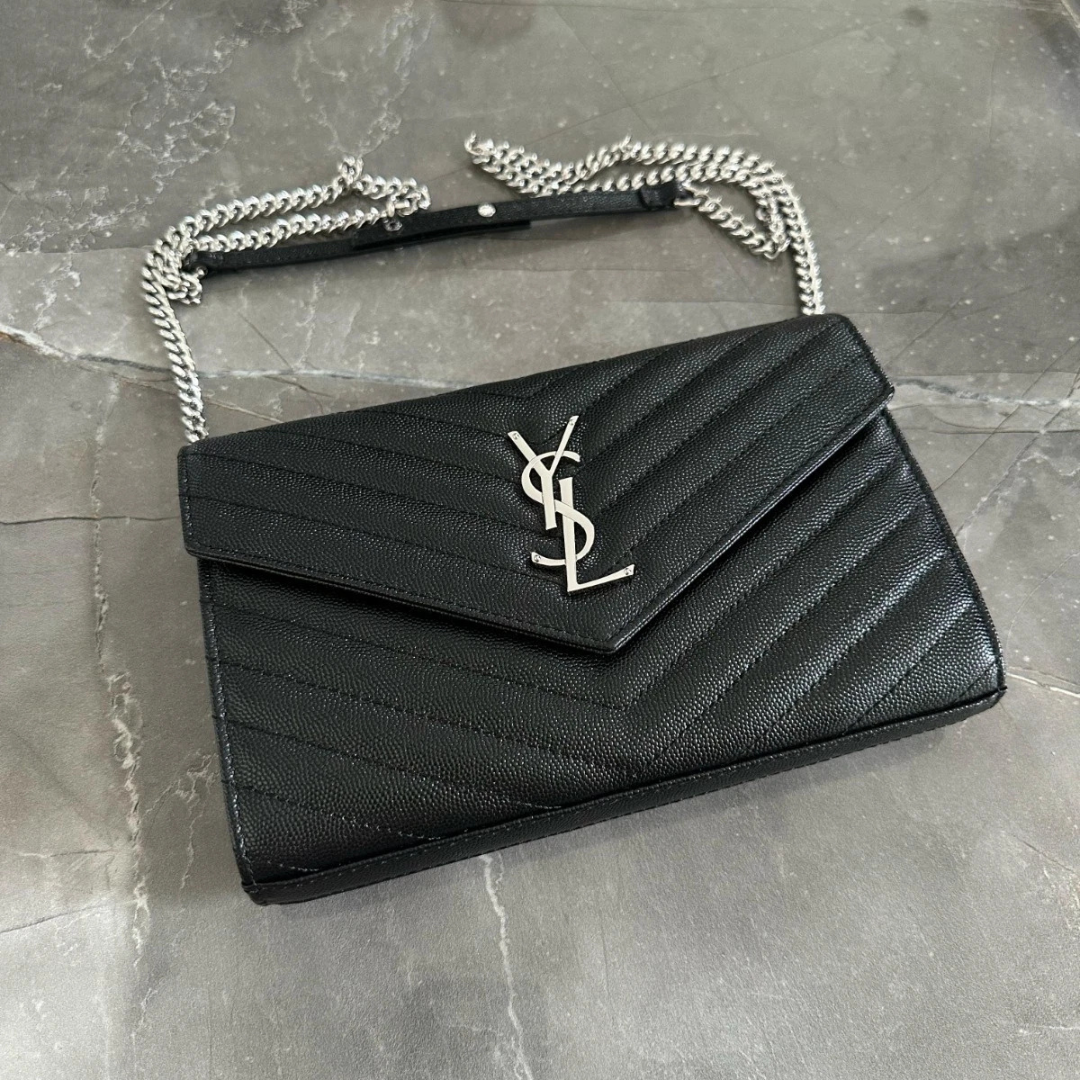 YSL Woc black with sliver hardware