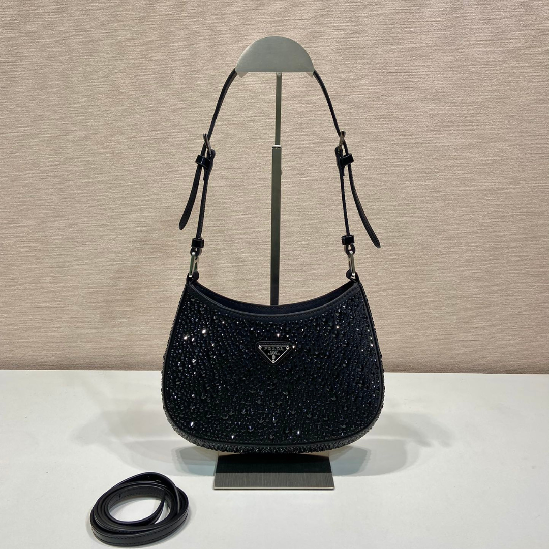 Prada Cleo crystal-embellished Shoulder Bag