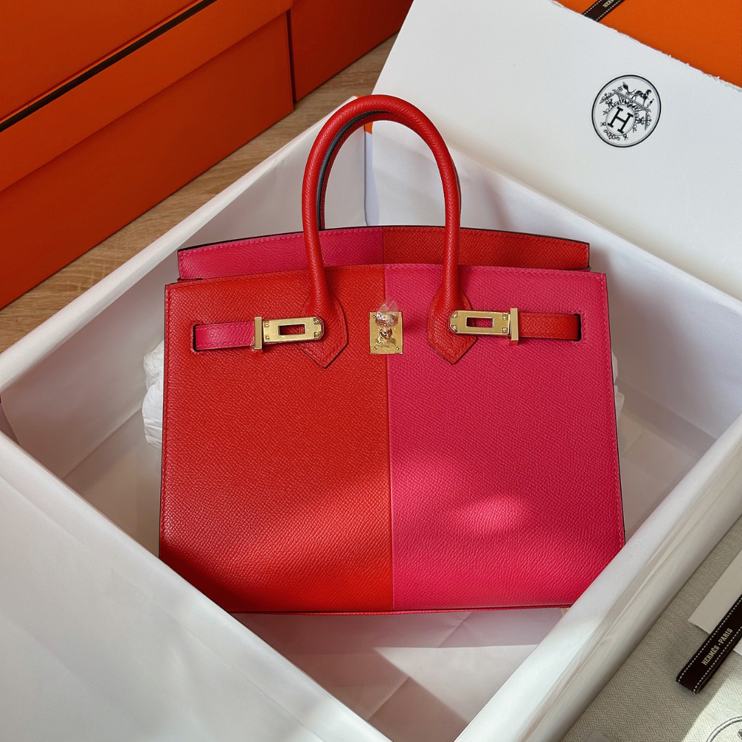 HN 25 Pink/Red Epson Leather Gold Hardware