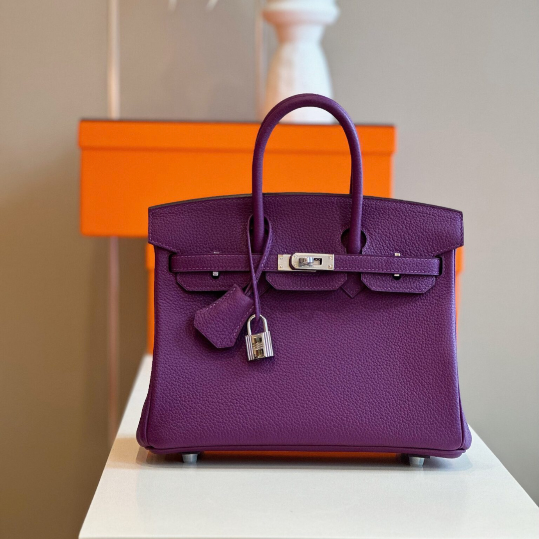 HN 25 Dark Purple Togo Leather Palladium Hardware