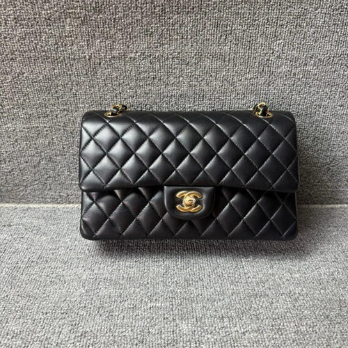 Chanel Classic Flap bag Lambskin Black Gold Hardware