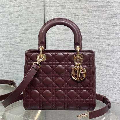 Christian Dior Small Lady Dior bag in Burgundy