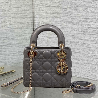 Christian Dior Mini Lady Dior bag in gray