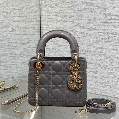 Christian Dior Mini Lady Dior bag in gray