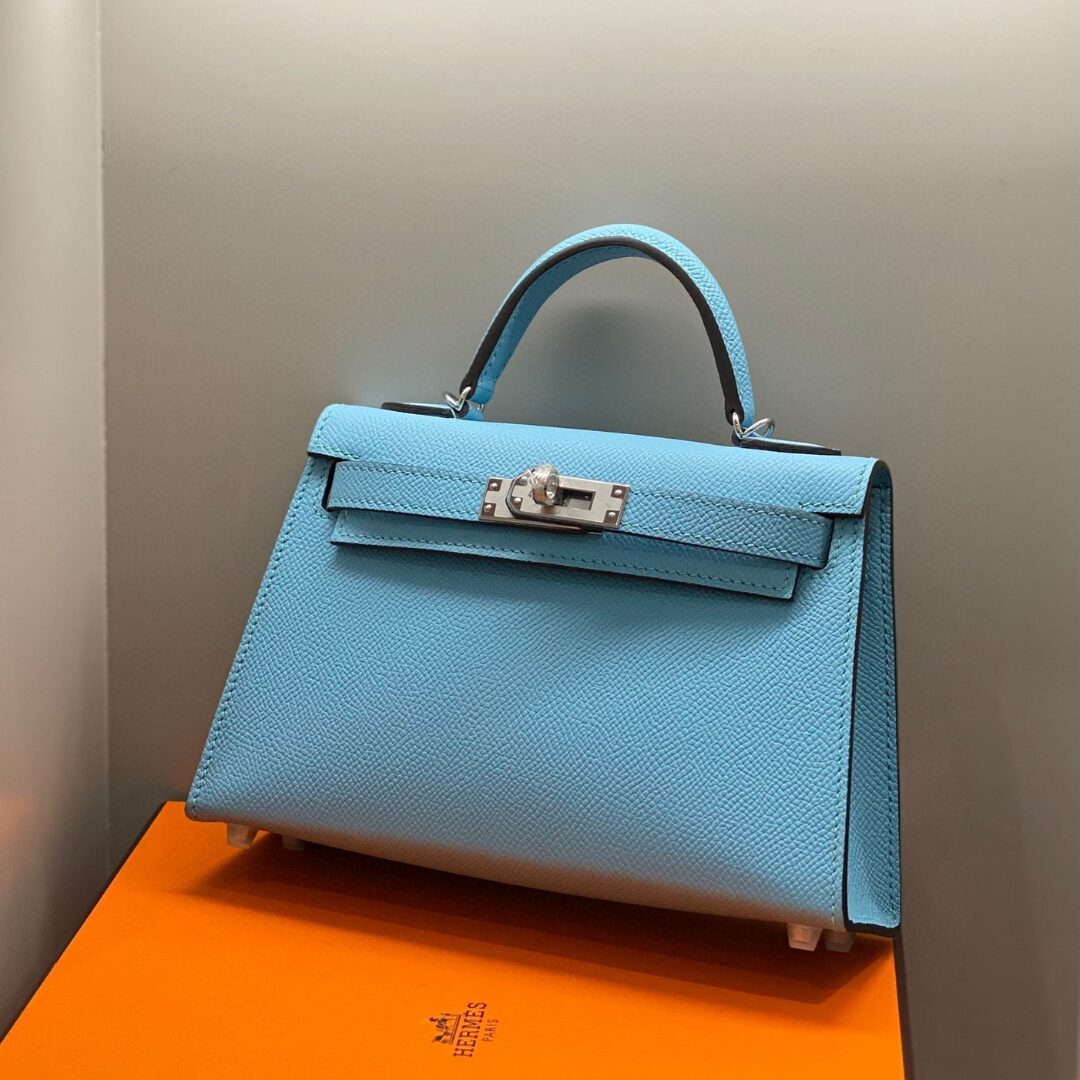 HN KELLY MINI 20 SKY BLUE EPSOM SILVER HARDWARE